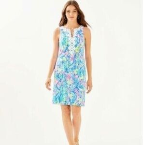 Lilly Pulitzer Gabby Stretch Shift Mermaid's Cove Dress